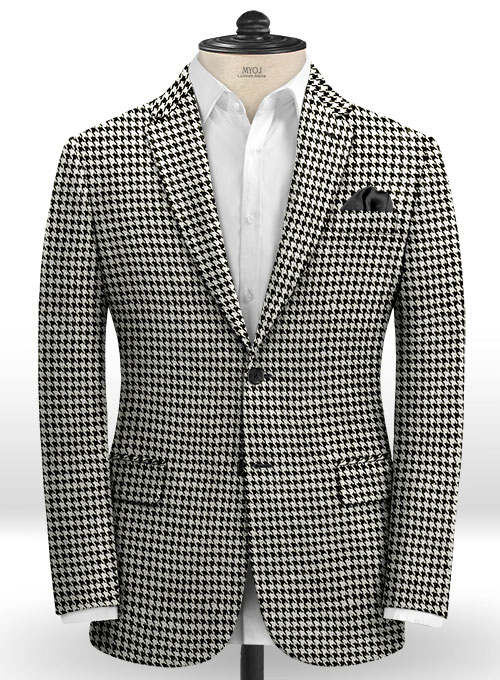 Big Houndstooth BW Tweed Suit - Click Image to Close