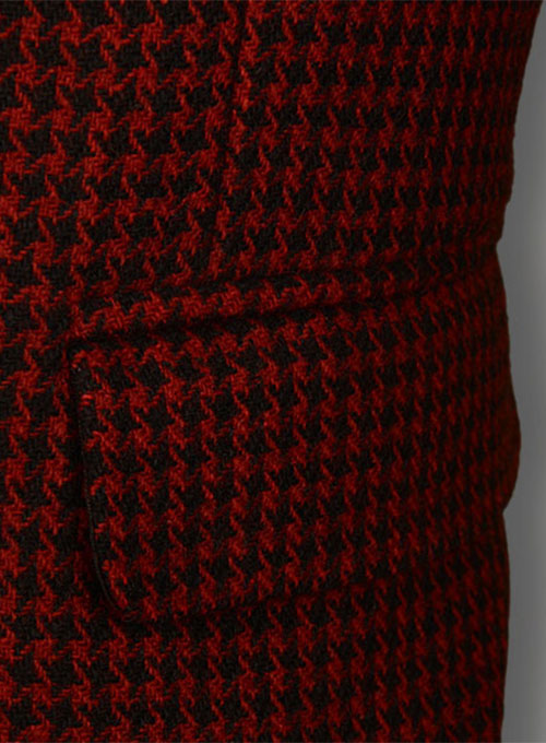 Big Houndstooth Red Tweed Jacket