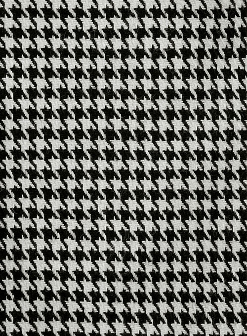 Big Houndstooth BW Tweed Overcoat