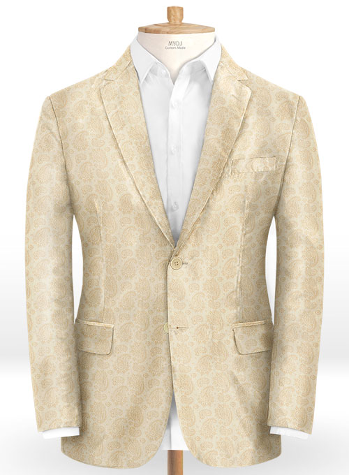 Big Paisley Beige Wool Suit