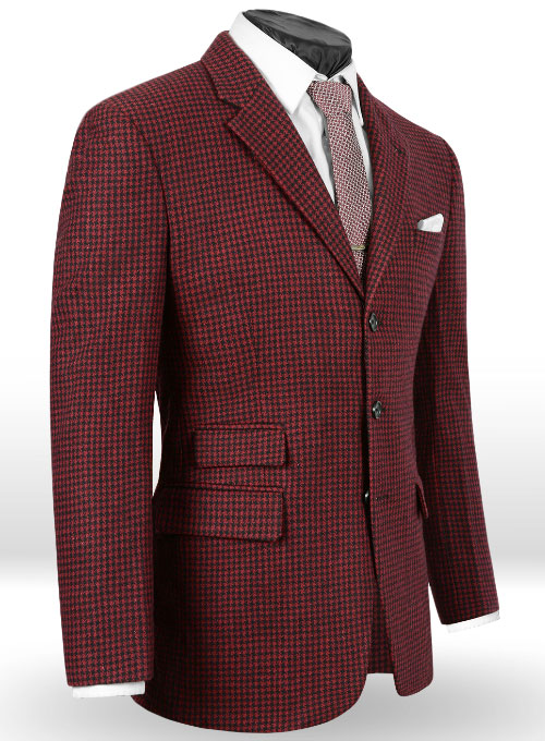 Big Houndstooth Red Tweed Suit