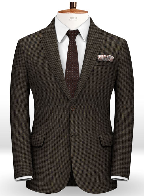 Birdseye Wool Brown Suit