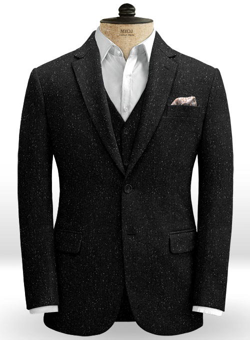 Black Flecks Donegal Tweed Suit - Click Image to Close