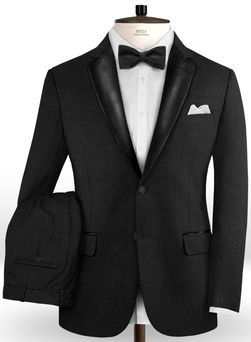 Black Merino Wool Tuxedo Suit