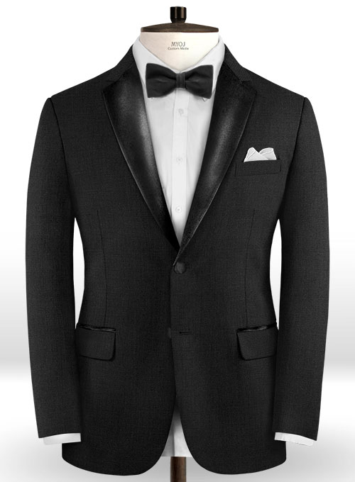 Black Merino Wool Tuxedo Suit