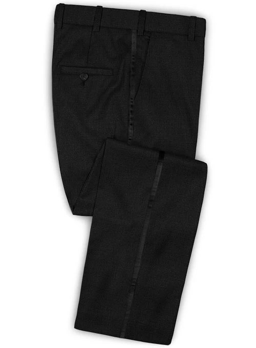 Black Merino Wool Tuxedo Suit - Click Image to Close