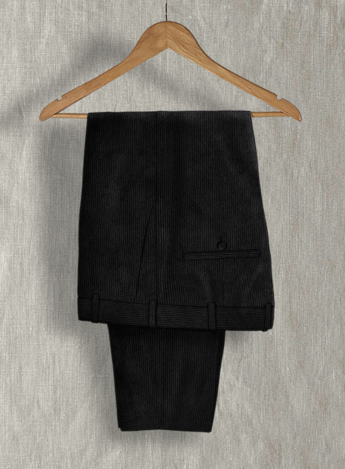 Black Stretch Corduroy Suit