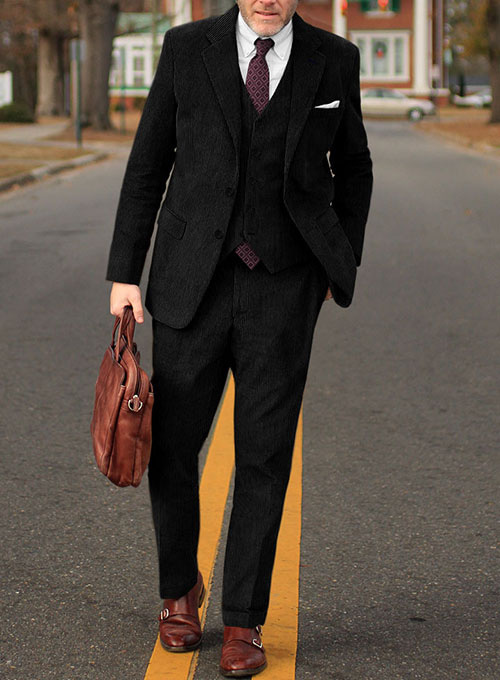 Black Corduroy Suit - Click Image to Close