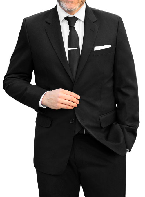 Black Merino Wool Suit - Click Image to Close