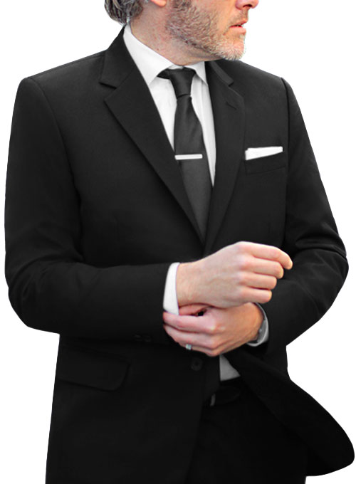 Black Merino Wool Suit - Click Image to Close