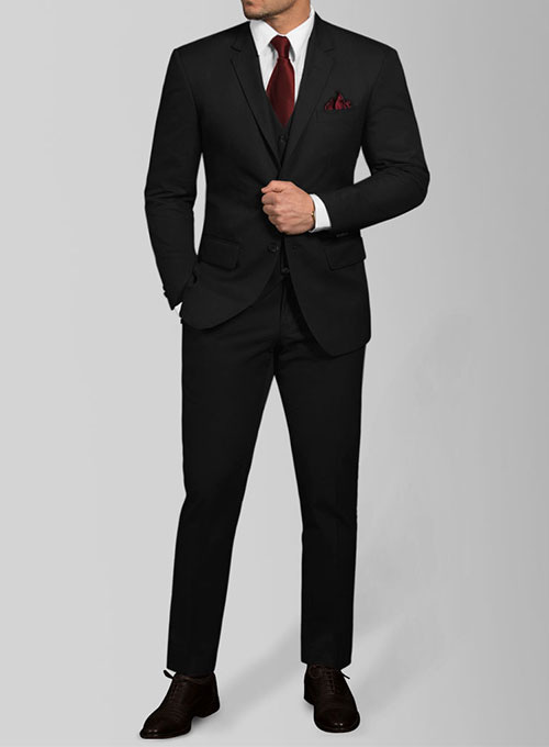 Black Cotton Power Stretch Chino Suit