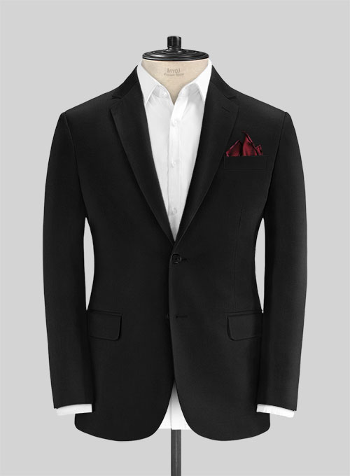 Black Cotton Power Stretch Chino Suit - Click Image to Close