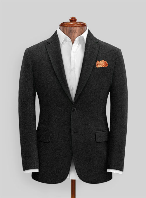 Black Heavy Tweed Suit