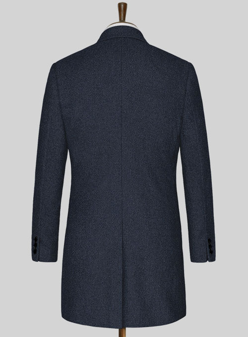 Blue Heavy Tweed Overcoat