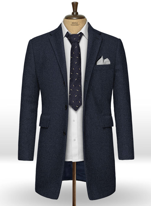 Blue Heavy Tweed Overcoat - Click Image to Close