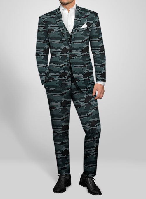 Blue Stretch Camo Suit - Click Image to Close