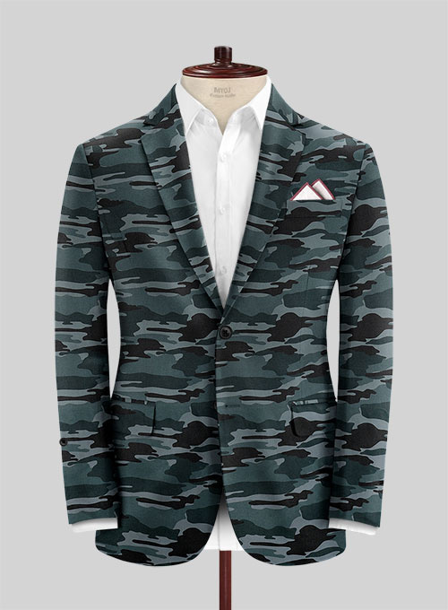 Blue Stretch Camo Suit