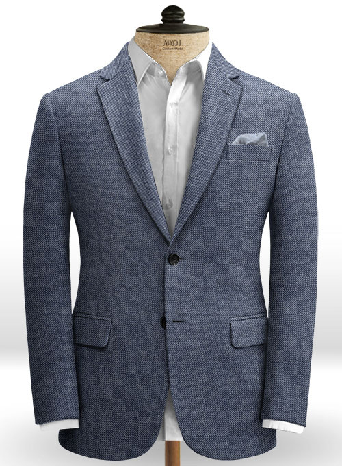 Blue Twill Tweed Jacket
