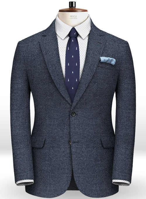 Blue Honey Comb Tweed Suit