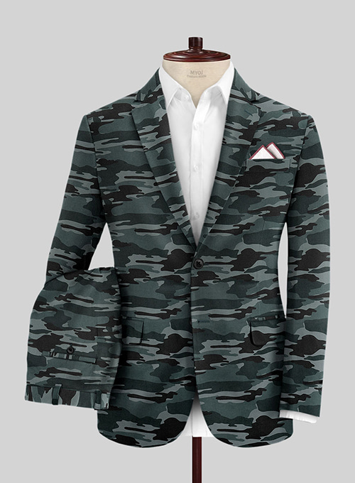 Blue Stretch Camo Suit