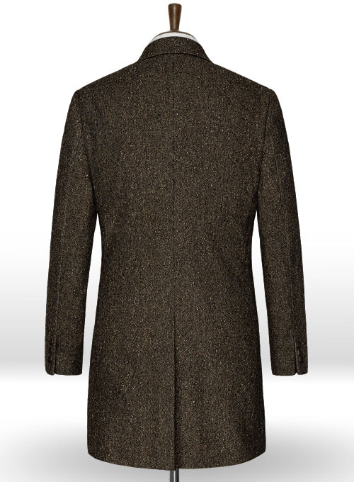 Brown Flecks Donegal Tweed Overcoat