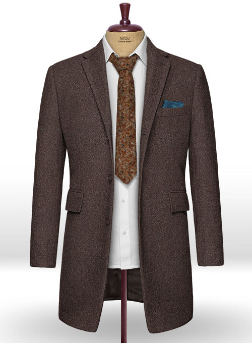 Brown Heavy Tweed Overcoat