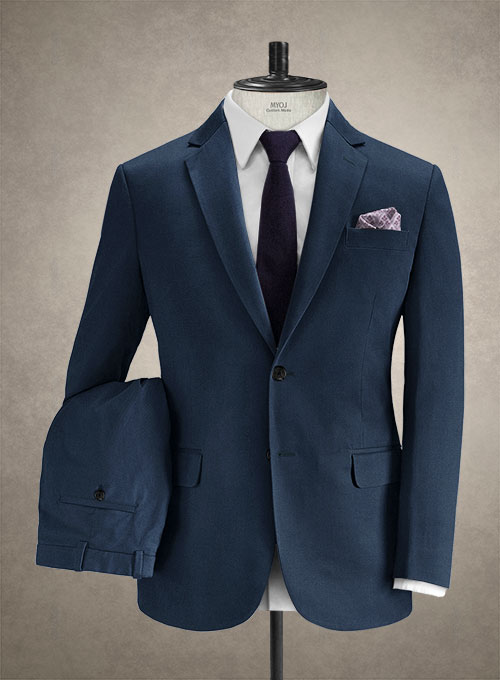 Caccioppoli Cotton Cashmere Royal Blue Suit : Made To Measure