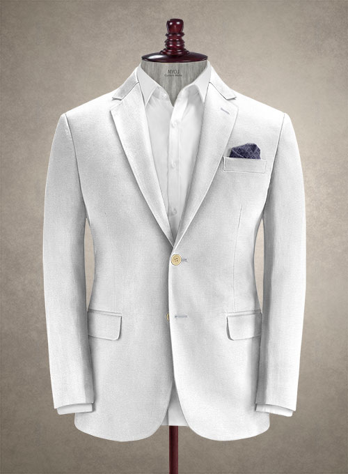 Caccioppoli Canvas White Cotton Suit