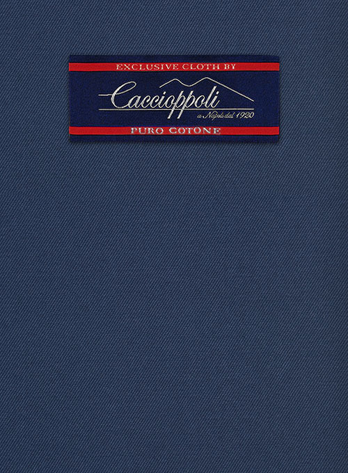 Caccioppoli Cotton Drill Delft Blue Suit - Click Image to Close