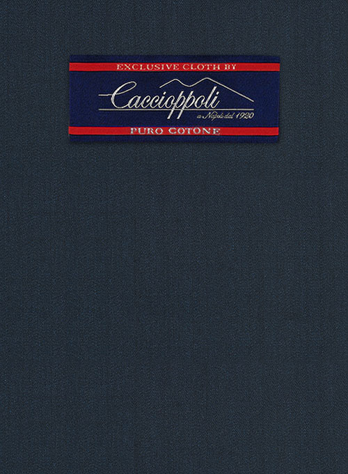 Caccioppoli Herringbone Blue Cotton Suit