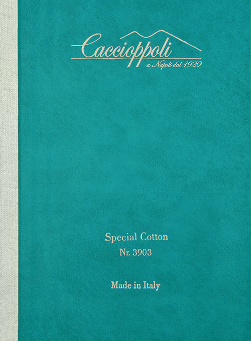 Caccioppoli Herringbone Solar Green Cotton Suit