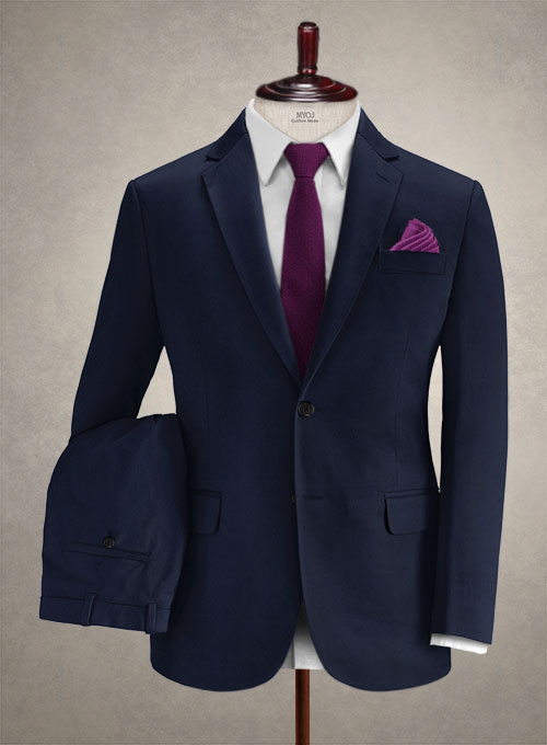 Caccioppoli Canvas Dark Blue Cotton Suit
