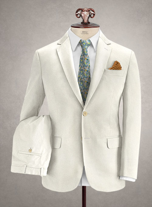 Caccioppoli Cotton Gabardine Champagne Ivory Suit