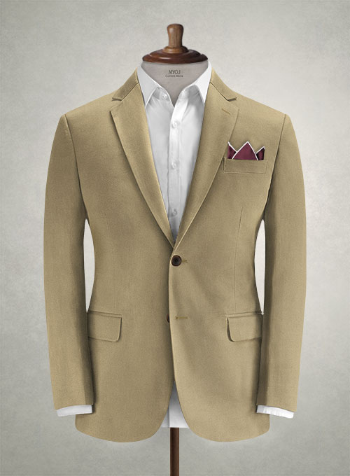 Caccioppoli Cotton Gabardine Khaki Suit - Click Image to Close