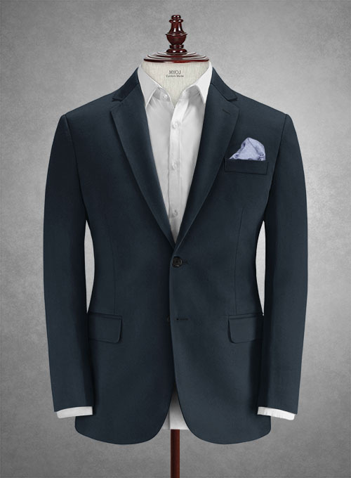 Caccioppoli Cotton Gabardine Dark Blue Suit - Click Image to Close