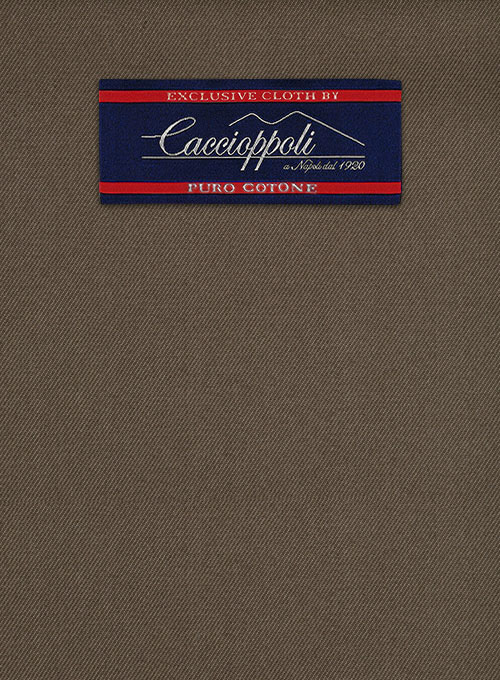 Caccioppoli Cotton Gabardine Dark Brown Suit - Click Image to Close