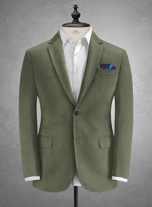 Caccioppoli Cotton Gabardine Myrtle Green Suit - Click Image to Close