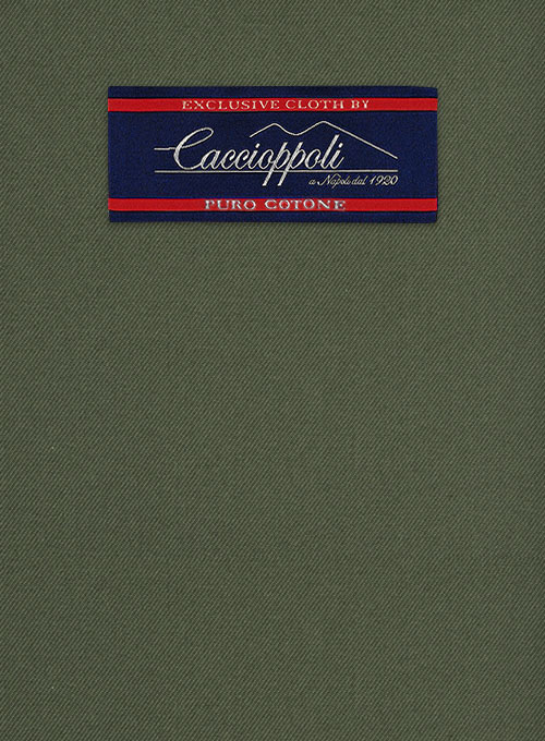 Caccioppoli Cotton Gabardine Oak Green Suit