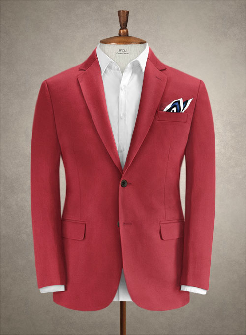 Caccioppoli Cotton Gabardine Tango Red Suit