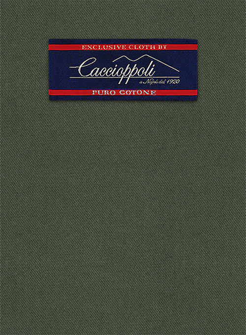 Caccioppoli Cotton Drill Green Suit