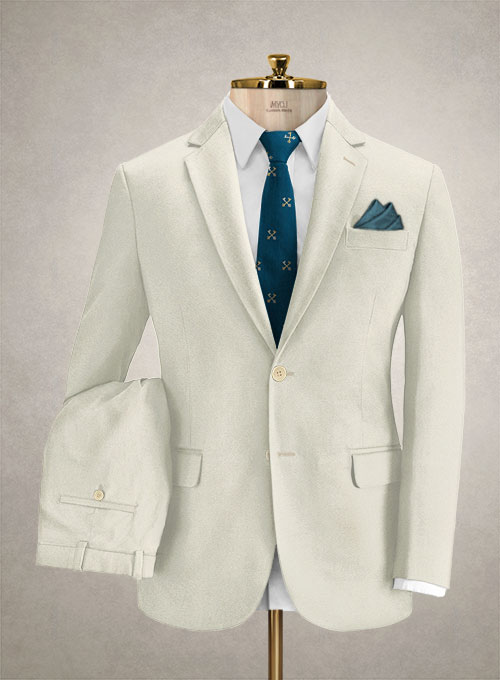 Caccioppoli Cotton Drill Light Beige Suit : Made To Measure Custom