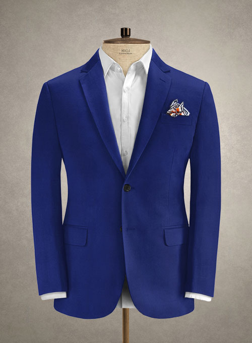 Caccioppoli Cotton Drill Sapphire Blue Suit - Click Image to Close