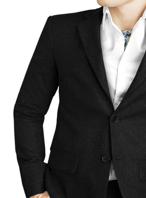 Black Heavy Tweed Suit - Click Image to Close