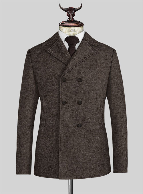 Carre Brown Tweed Pea Coat