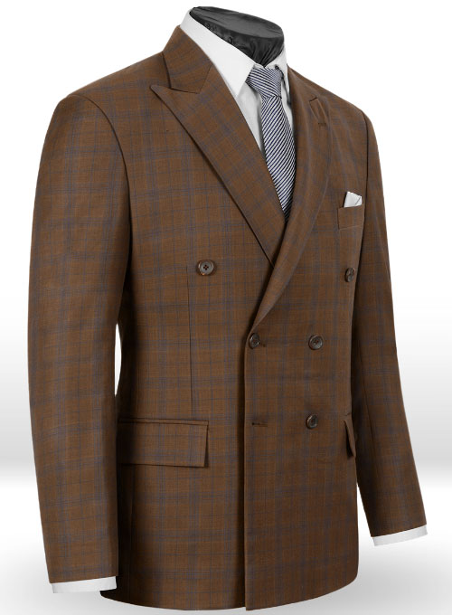 Caviar Highland Brown Double Breasted Wool Jacket