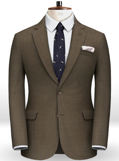 Caviar Mid Brown Wool Suit