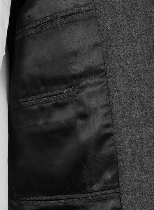 Charcoal Flannel Wool Jacket - 40R