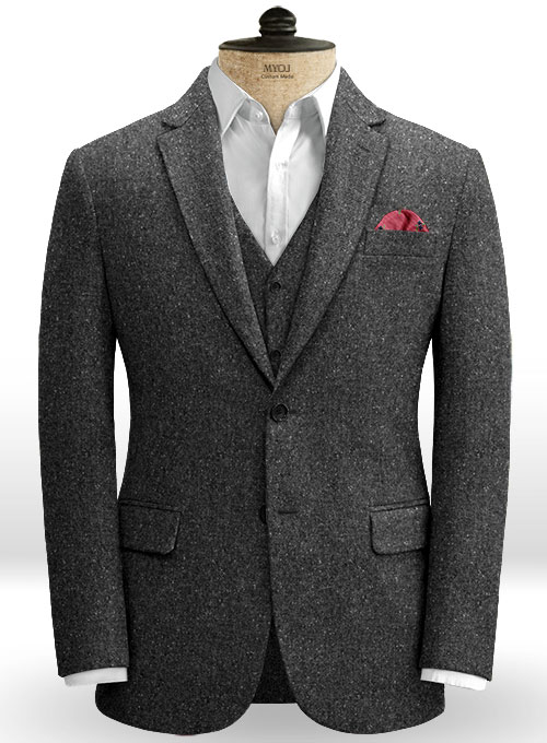 Charcoal Flecks Donegal Tweed Suit - Click Image to Close