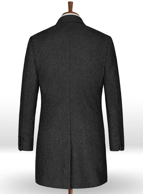 Charcoal Heavy Tweed Overcoat