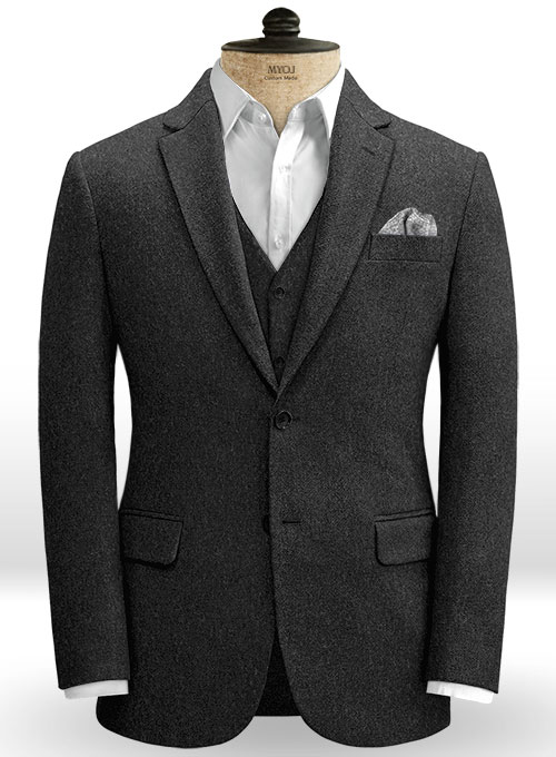 Charcoal Heavy Tweed Suit